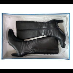 Black Leather Waterproof Boots by Sudini